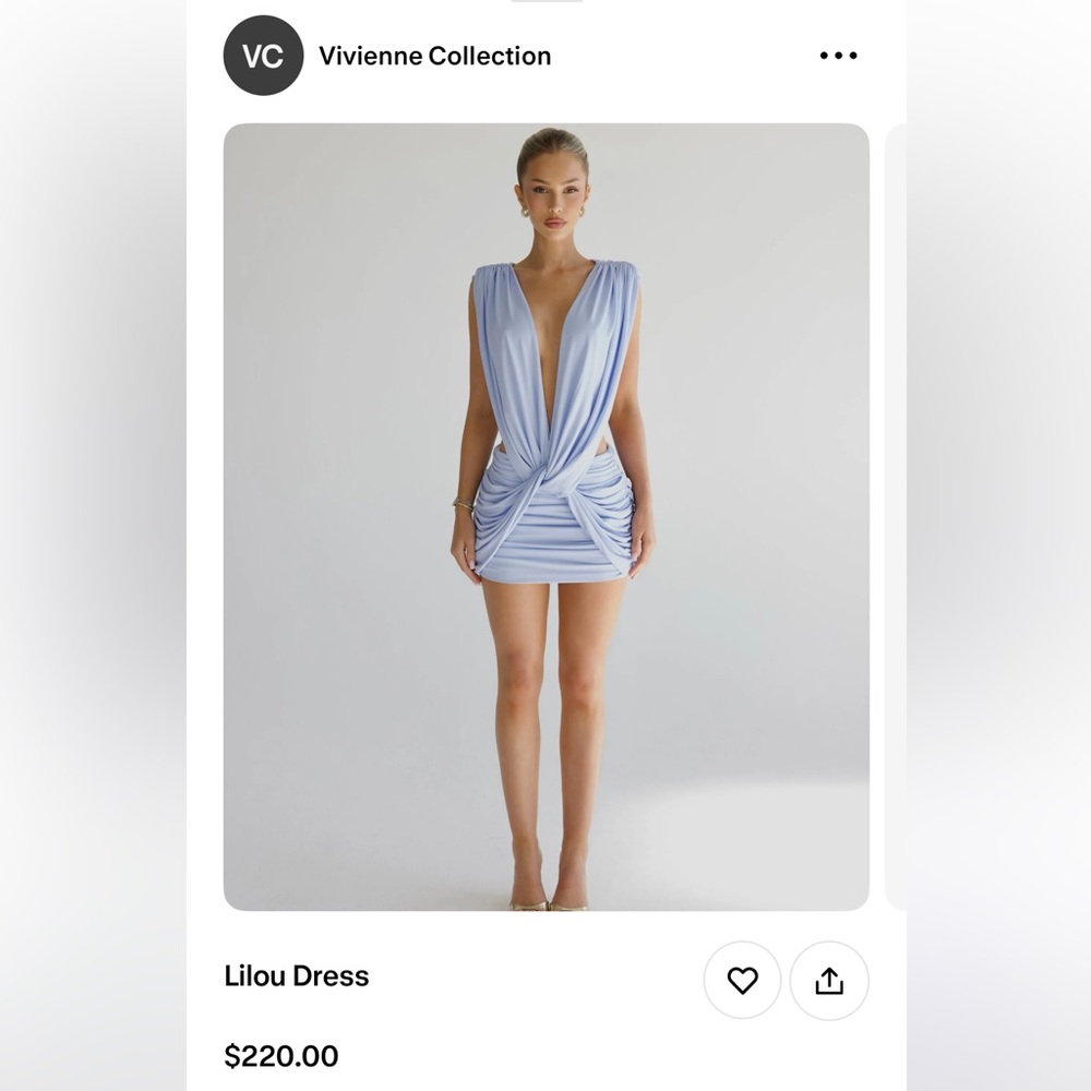Sky Blue Draped Mini Dress